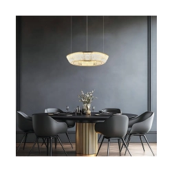 23048 PENDANT LED LIGHT 55W 3000K METAL-CRYSTAL ANTIQUE BRASS Zambelis Lights